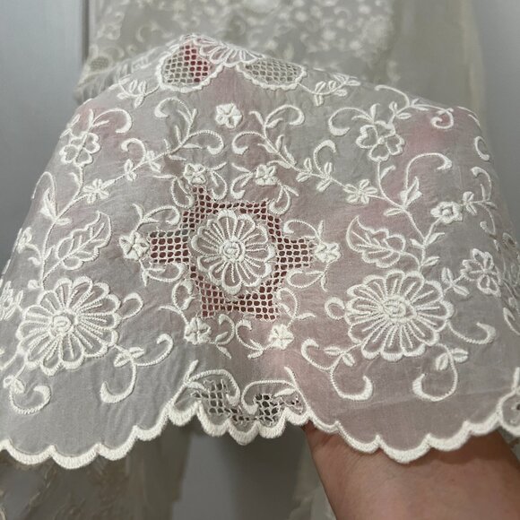 Vintage 1980's Baptismal Embroidered Baby Christening Long Gown 6 - 9 Mos - Picture 7 of 15